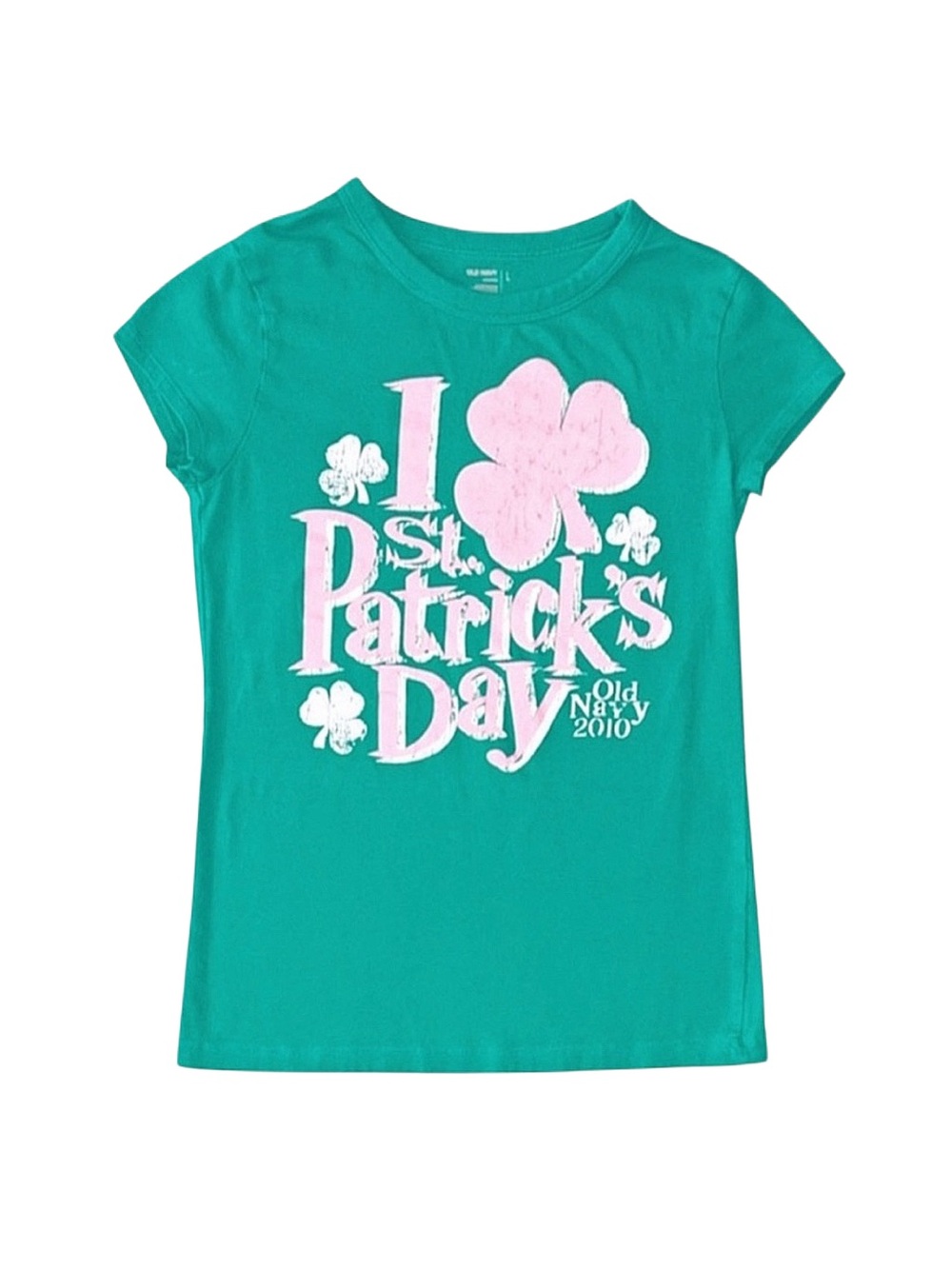 OLD NAVY Girl's Green Graphic Short Sleeve Top Large 10/12